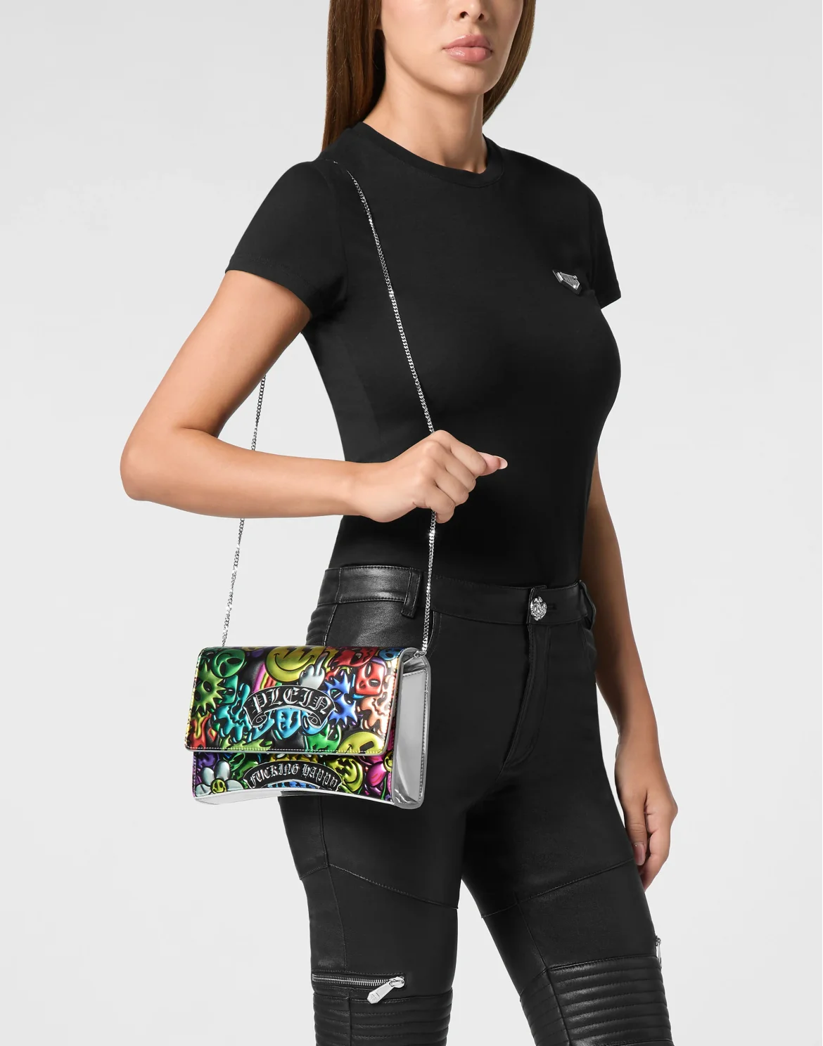 Mirror Leather Clutch Smile, цвет: Мультиколор