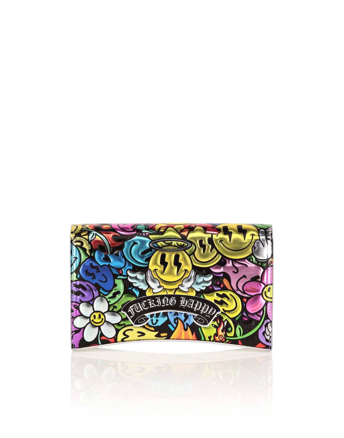 Mirror Leather Clutch Smile, цвет: Мультиколор