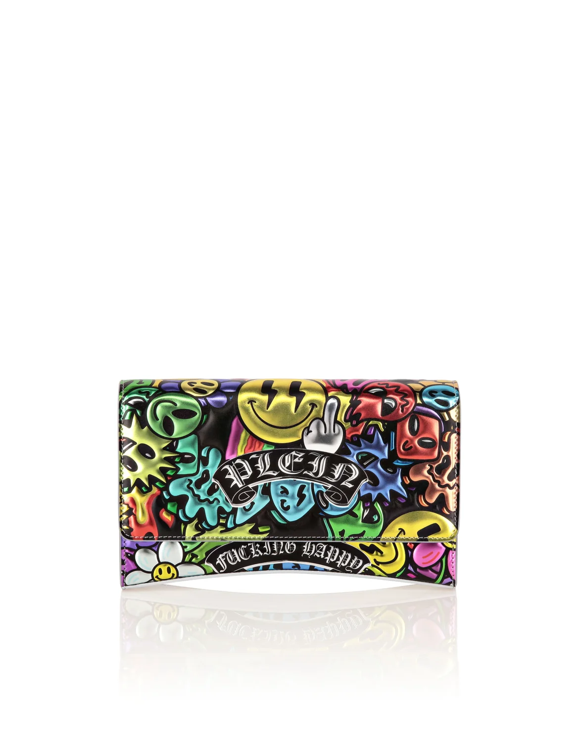 Mirror Leather Clutch Smile, цвет: Мультиколор