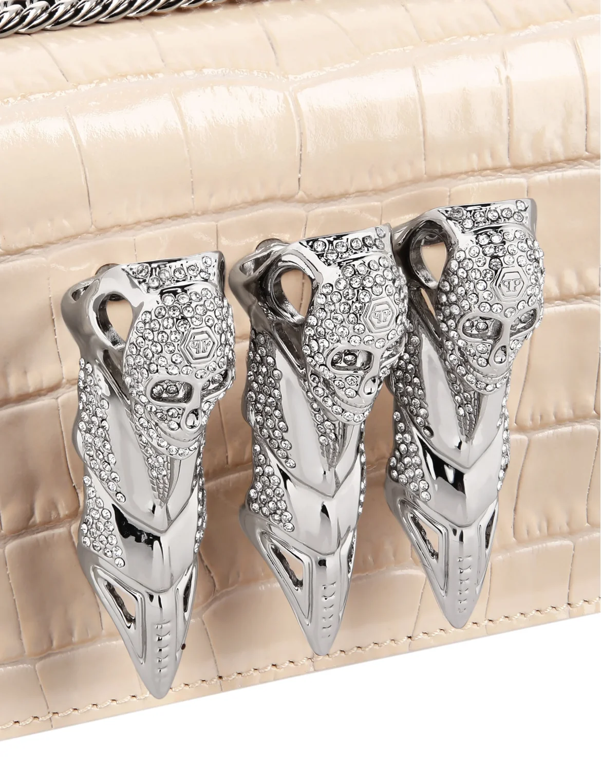 Croco Embossed Clutch Eagle, цвет: Бежевый