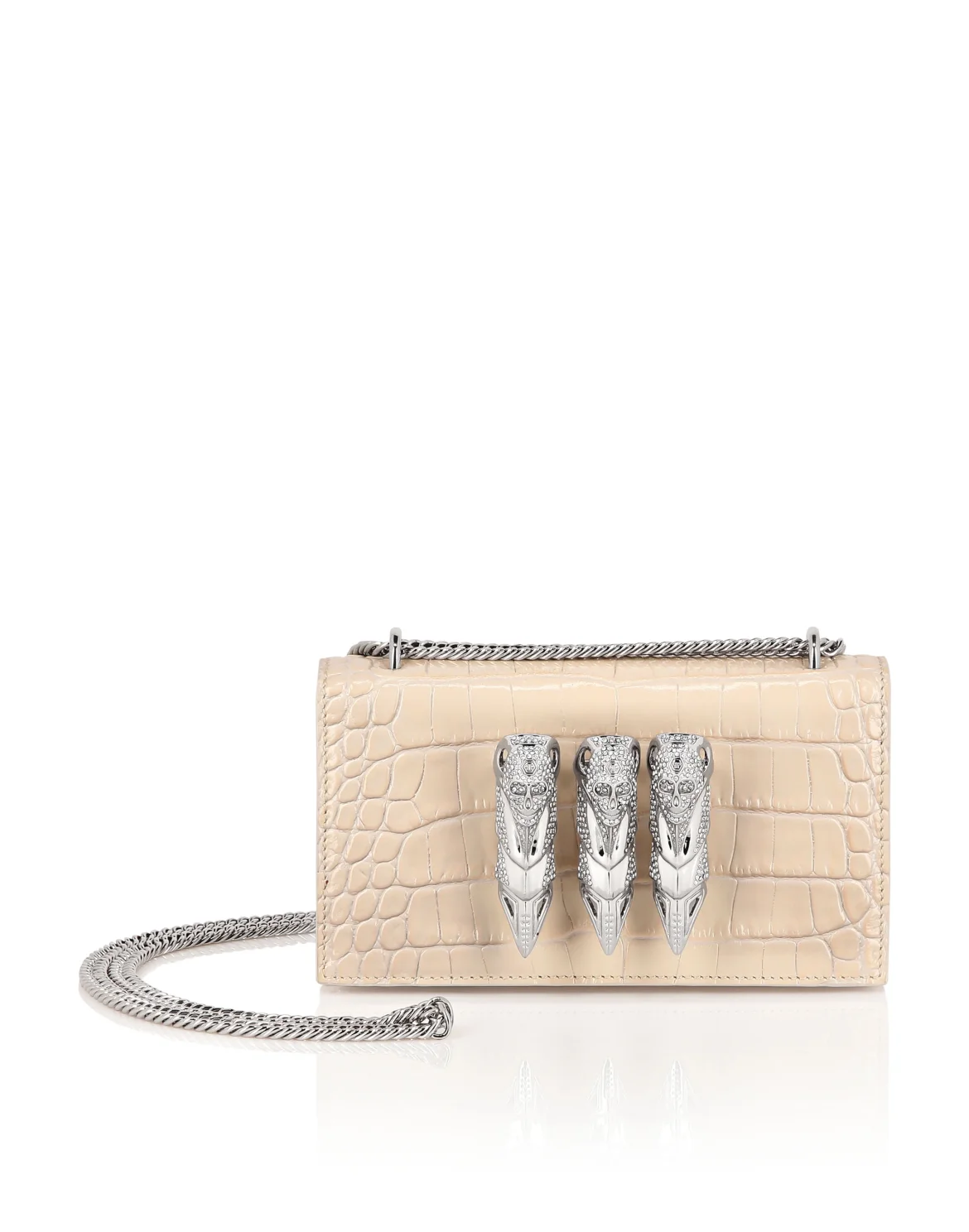 Croco Embossed Clutch Eagle, цвет: Бежевый