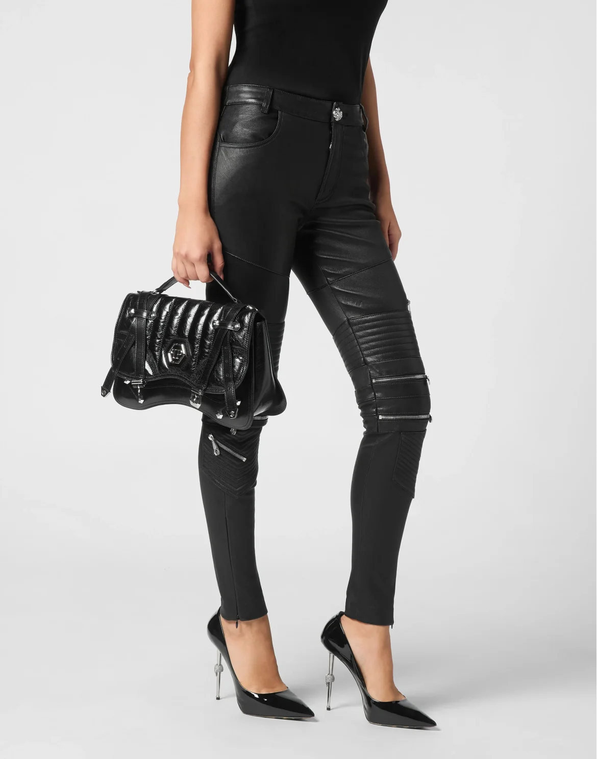 Leather Big Belt Bag Hexagon, цвет: Черный