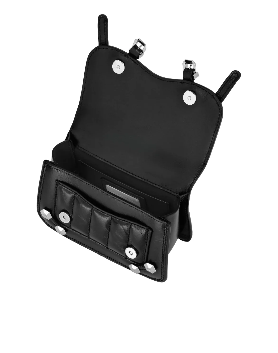 Leather Small Belt Bag Hexagon, цвет: Черный