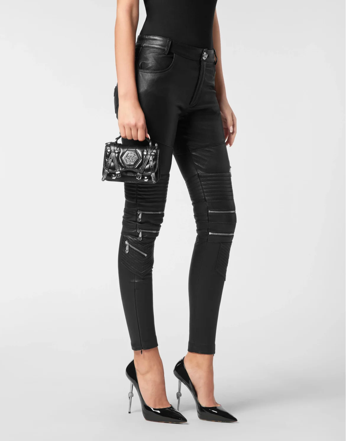 Leather Small Belt Bag Hexagon, цвет: Черный