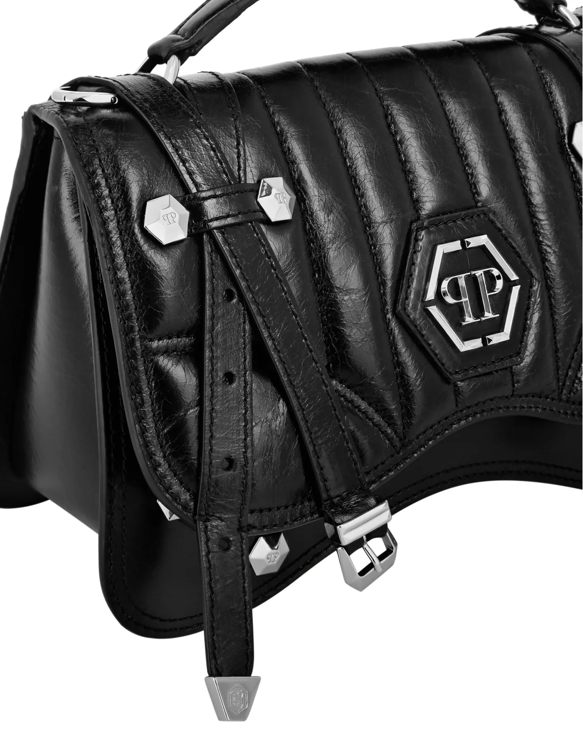 Leather Medium Belt Bag Hexagon, цвет: Черный