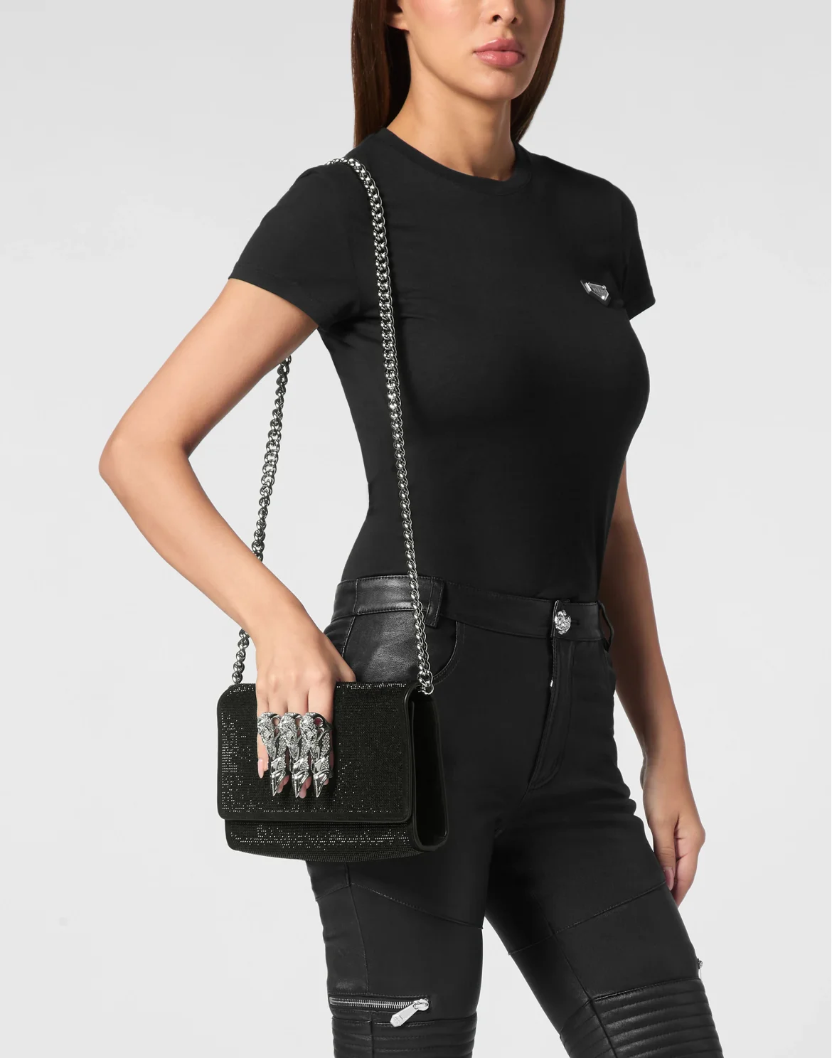 Suede/Strass Clutch, цвет: Черный