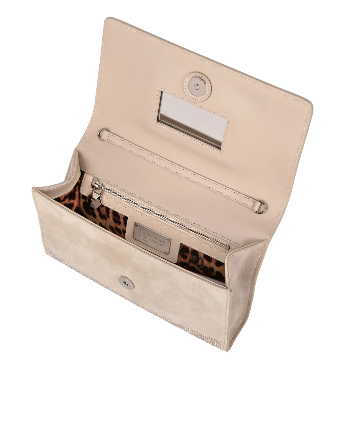 Suede/Strass Clutch, цвет: Бежевый