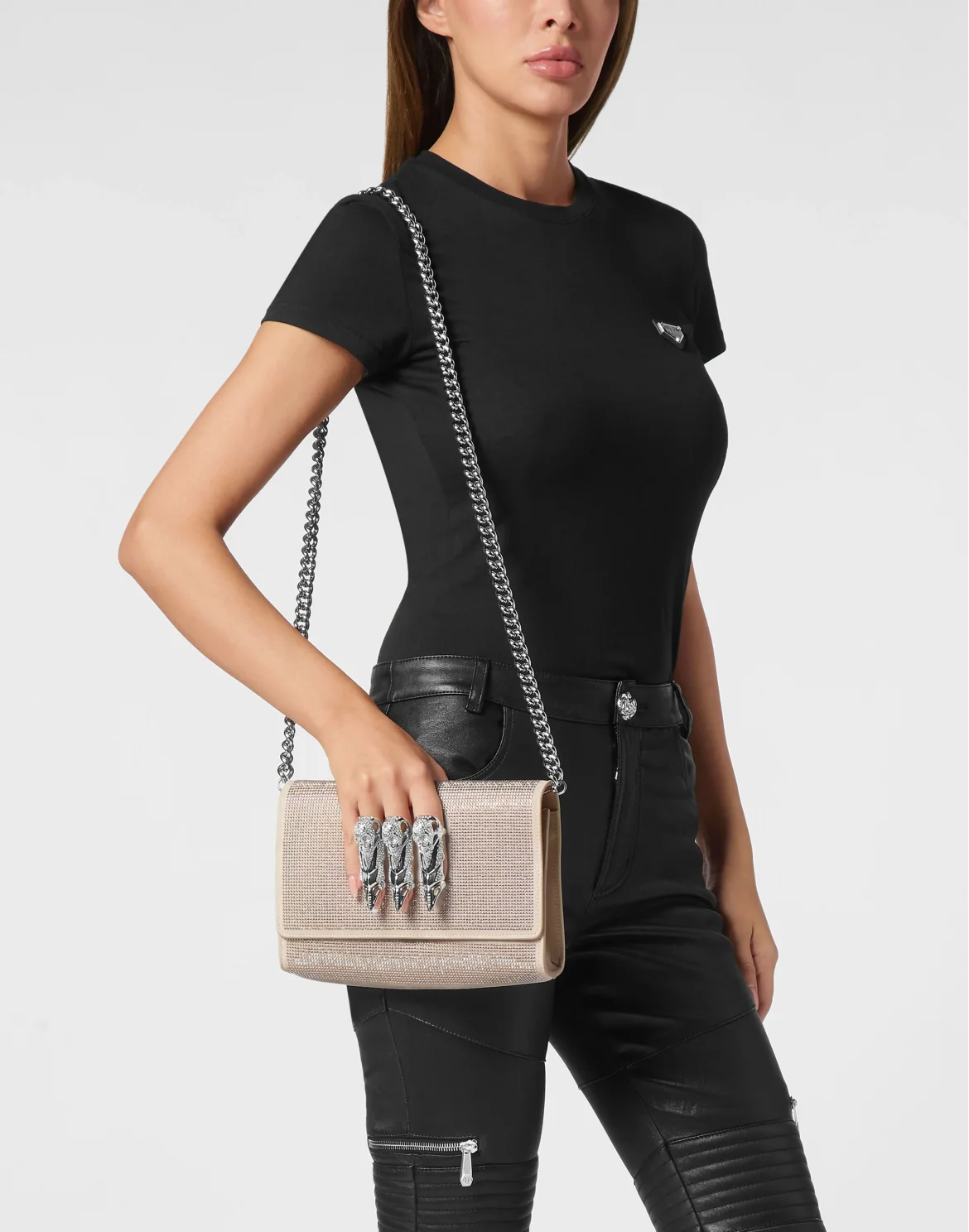 Suede/Strass Clutch, цвет: Бежевый
