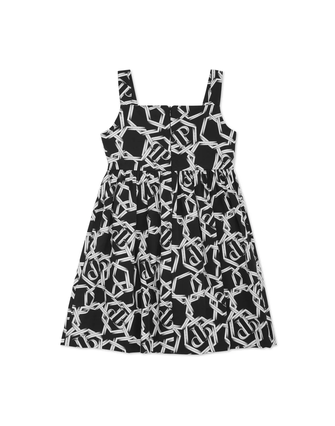 Poplin Midi Dress Chains, цвет: Черный