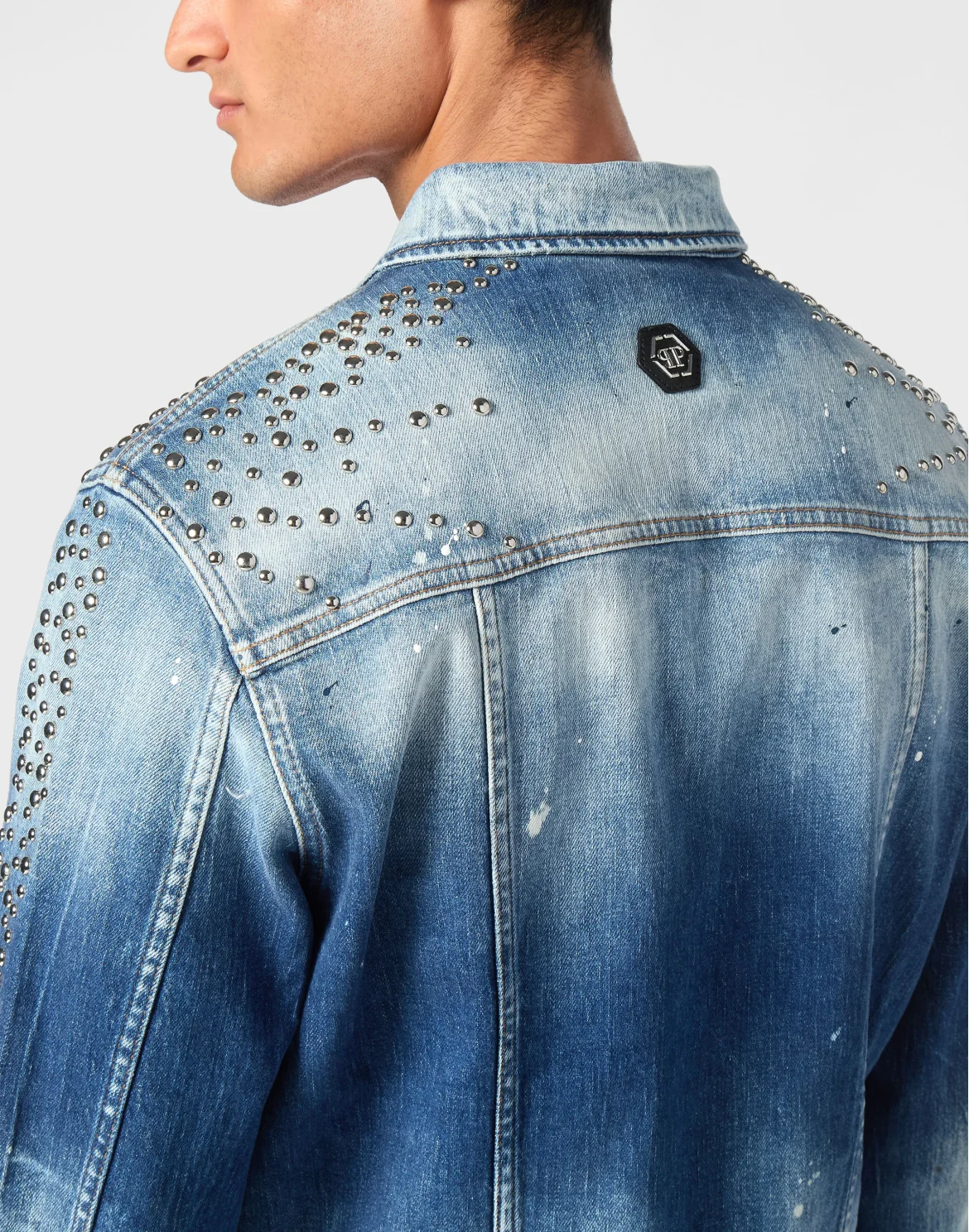 Denim Trucker Jacket LS Studs, цвет: Голубой