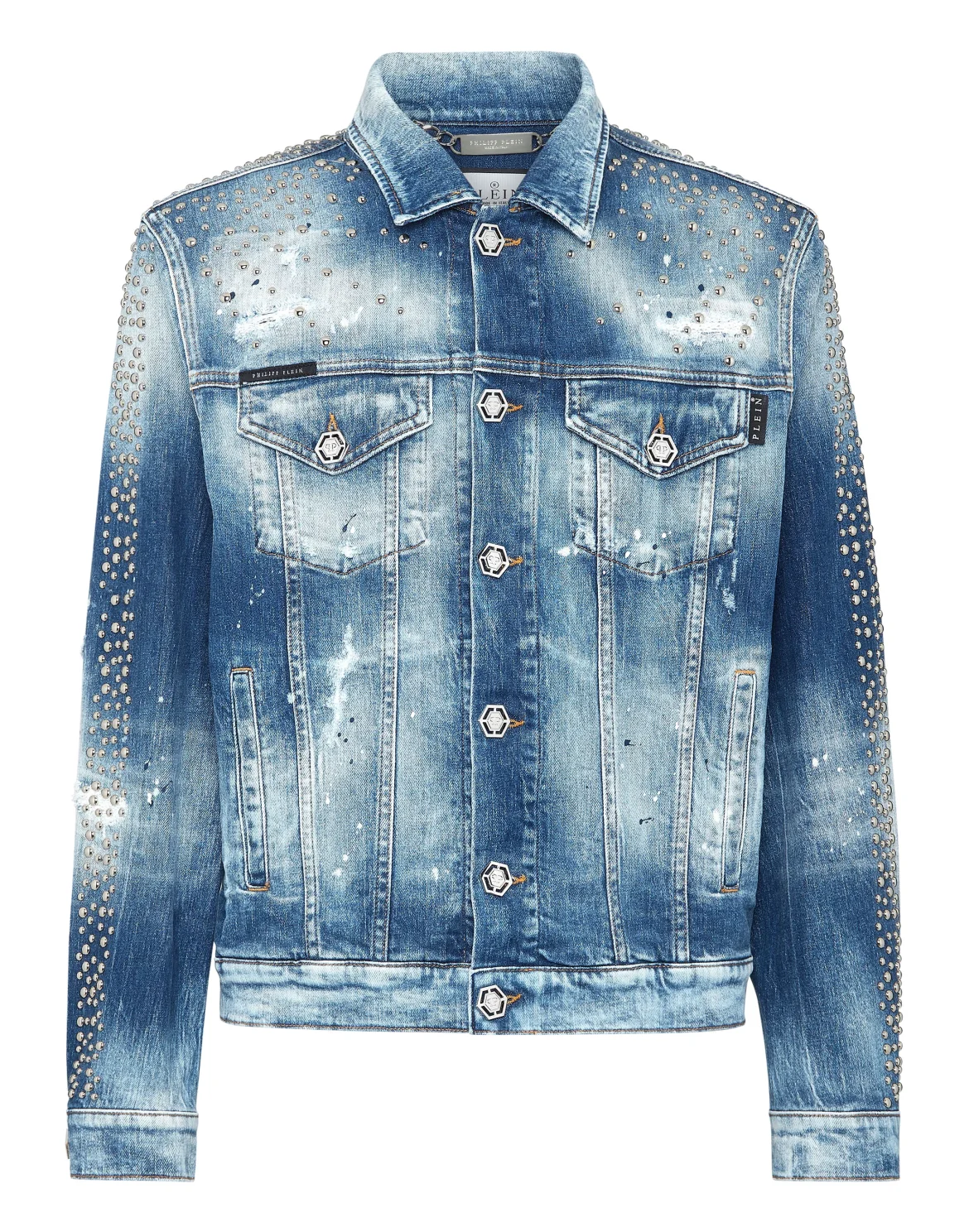 Denim Trucker Jacket LS Studs, цвет: Голубой