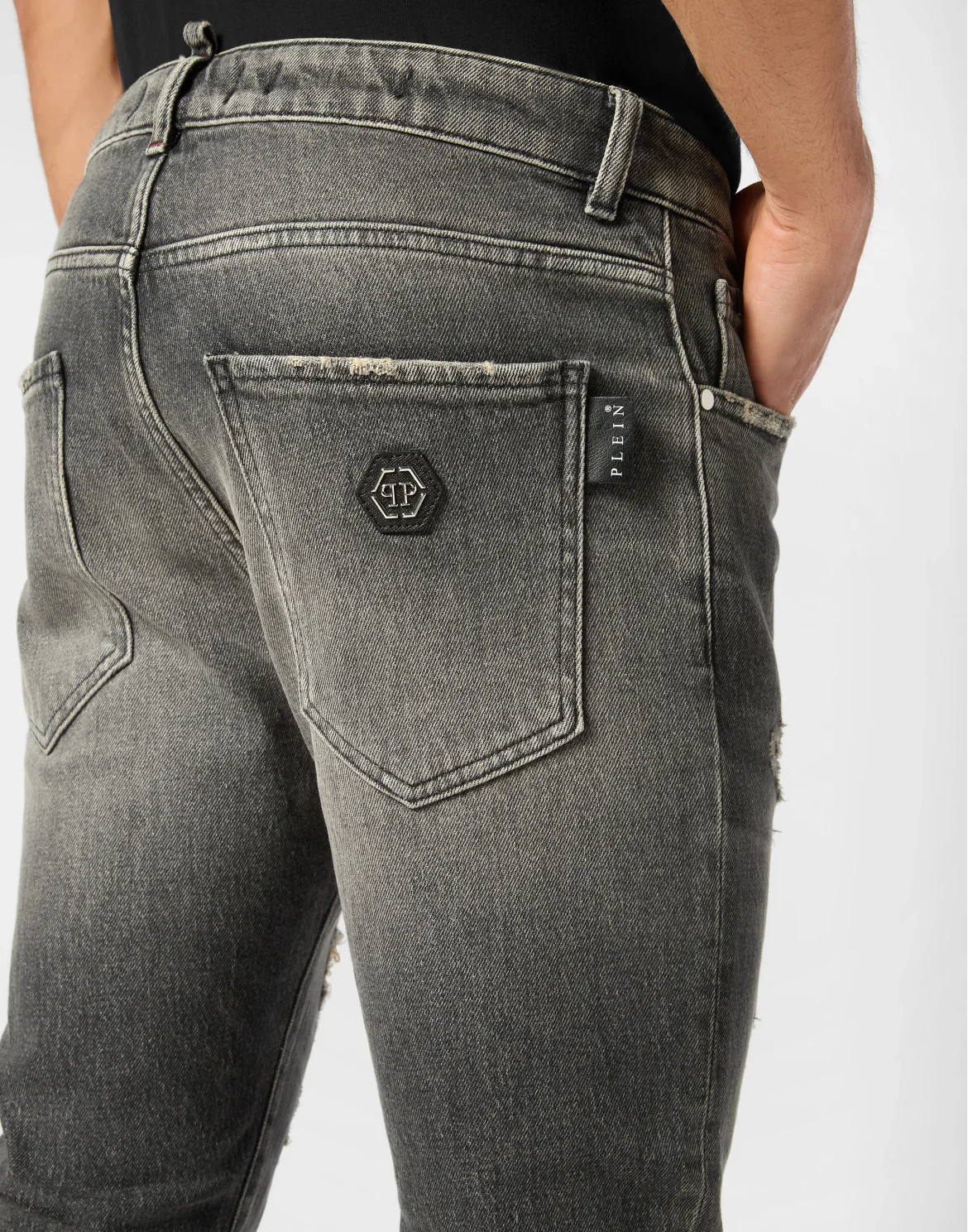 Denim Skinny Trousers, цвет: Серый
