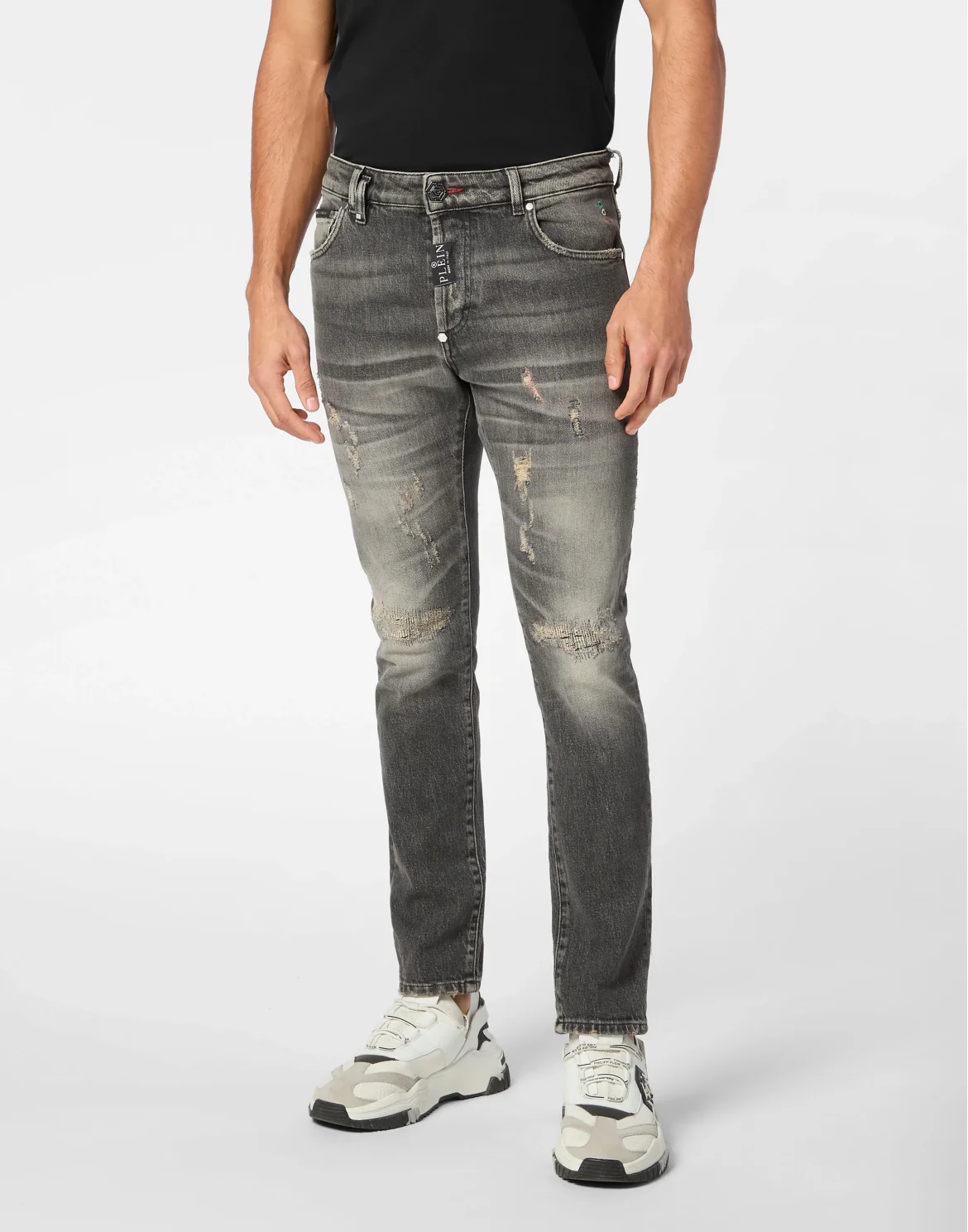 Denim Skinny Trousers, цвет: Серый