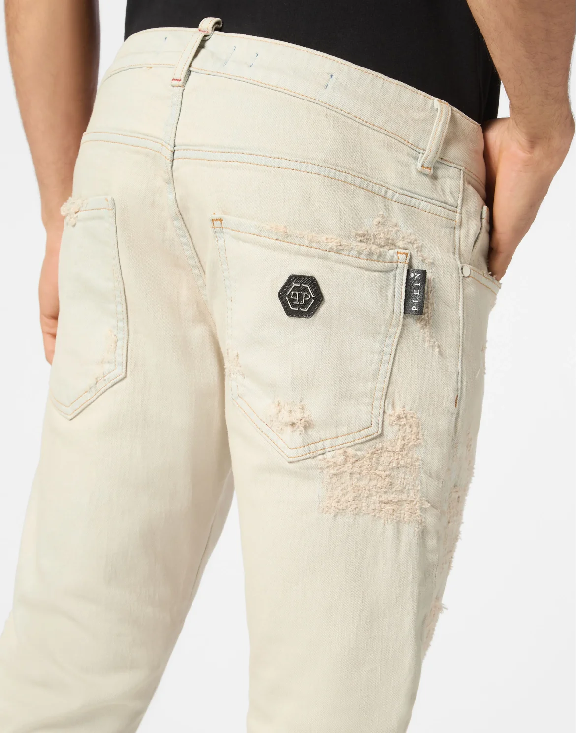 Denim Skinny Trousers, цвет: Бежевый