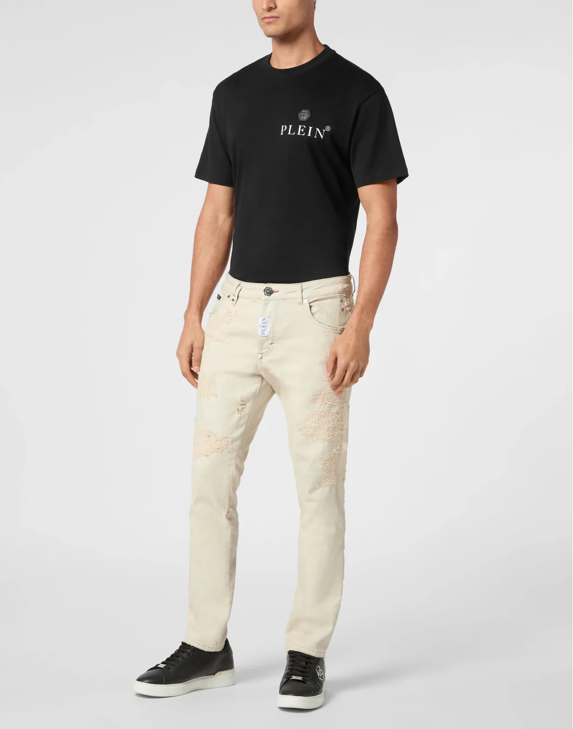 Denim Skinny Trousers, цвет: Бежевый