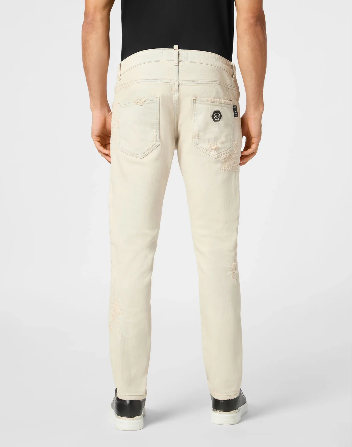Denim Skinny Trousers, цвет: Бежевый