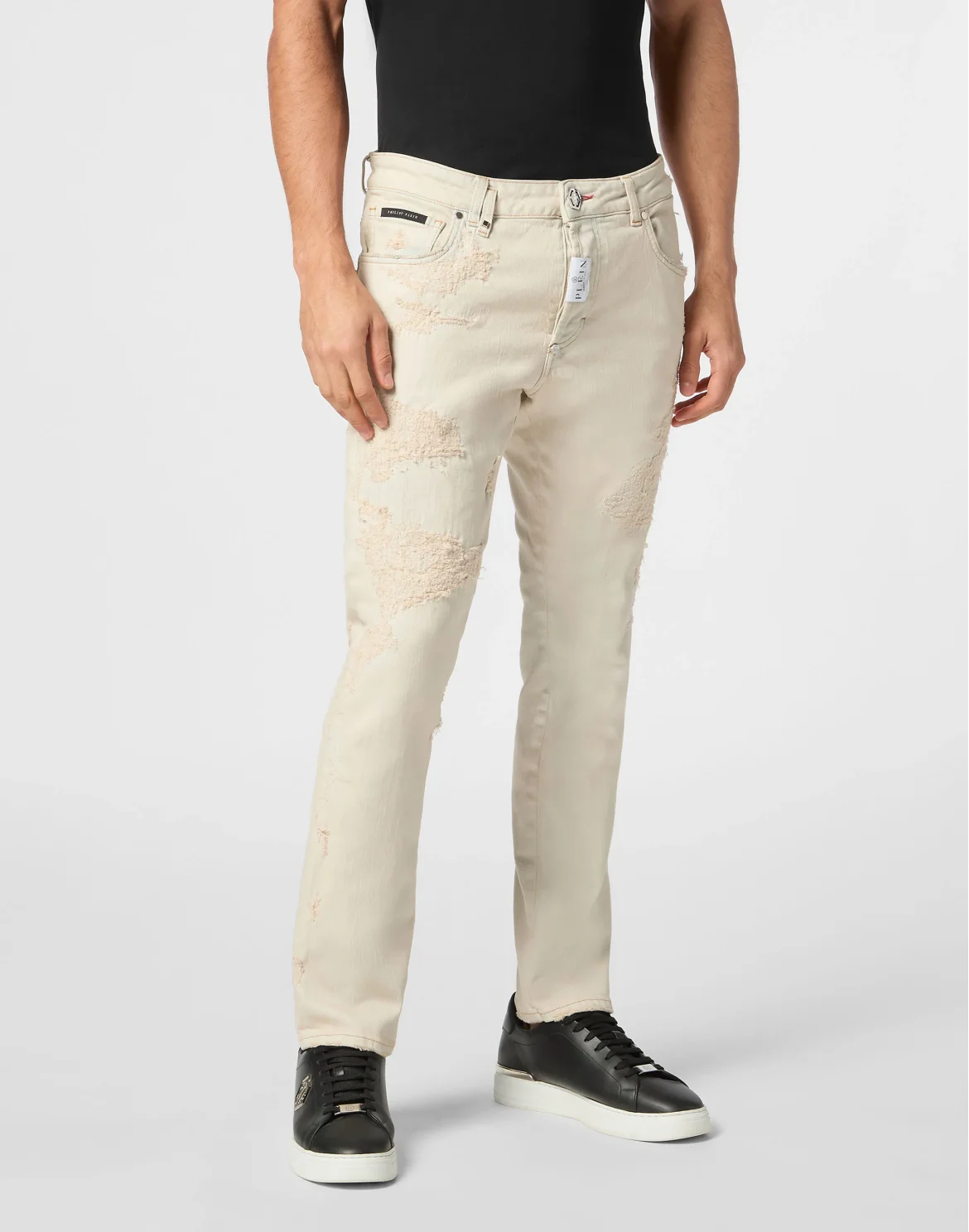 Denim Skinny Trousers, цвет: Бежевый