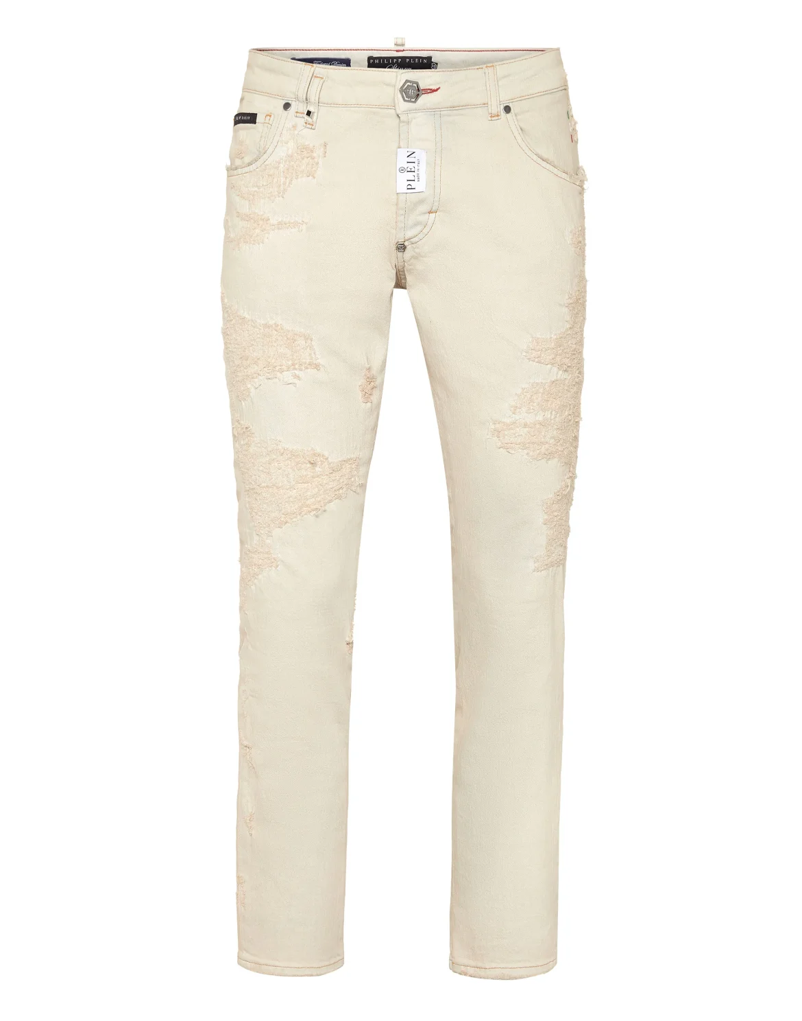 Denim Skinny Trousers, цвет: Бежевый