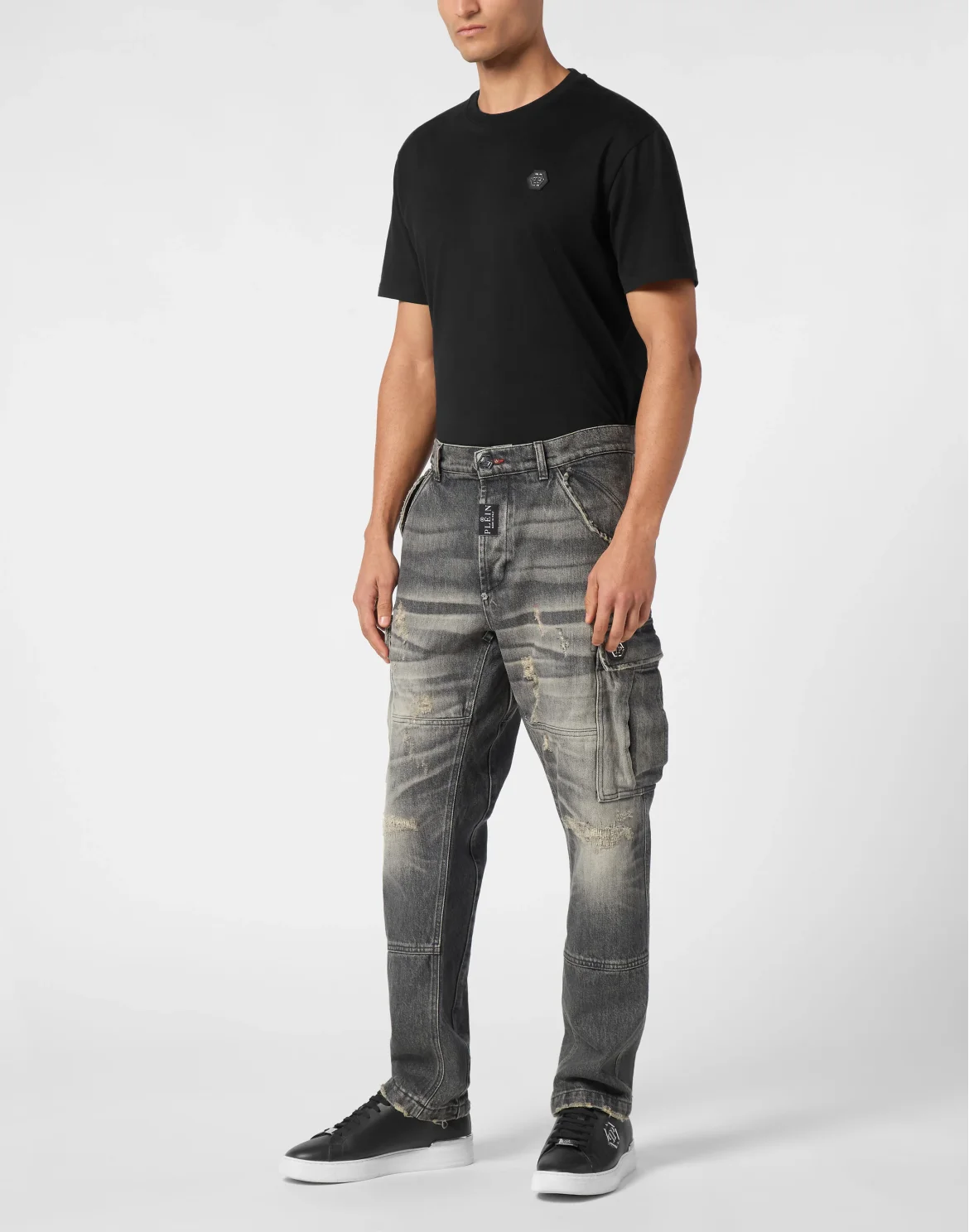 Denim Cargo Trousers, цвет: Серый