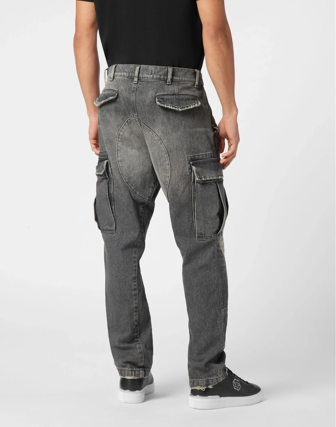 Denim Cargo Trousers, цвет: Серый