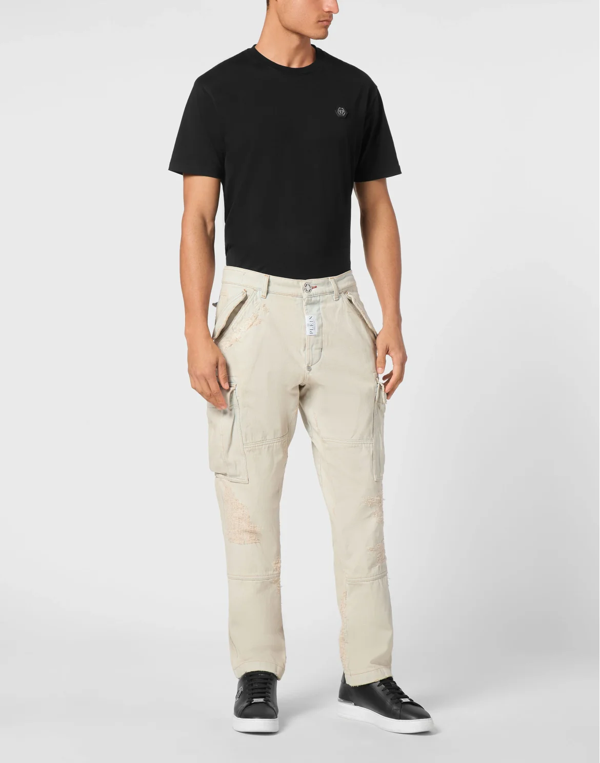 Denim Cargo Trousers, цвет: Бежевый