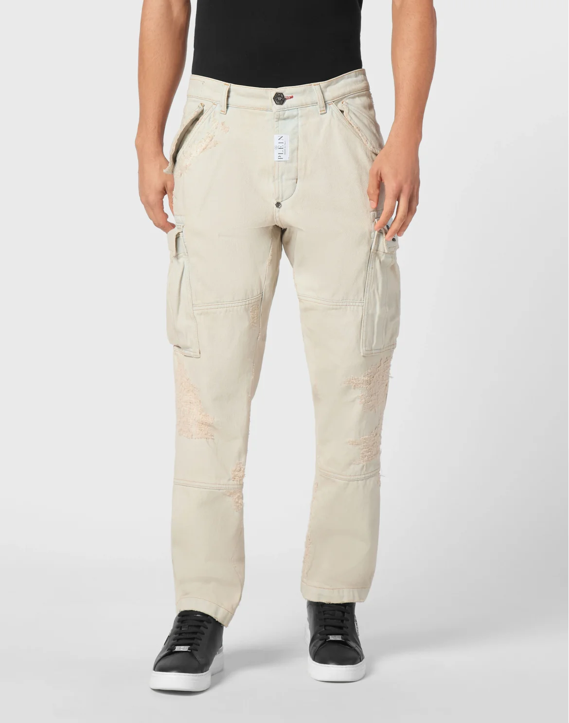 Denim Cargo Trousers, цвет: Бежевый
