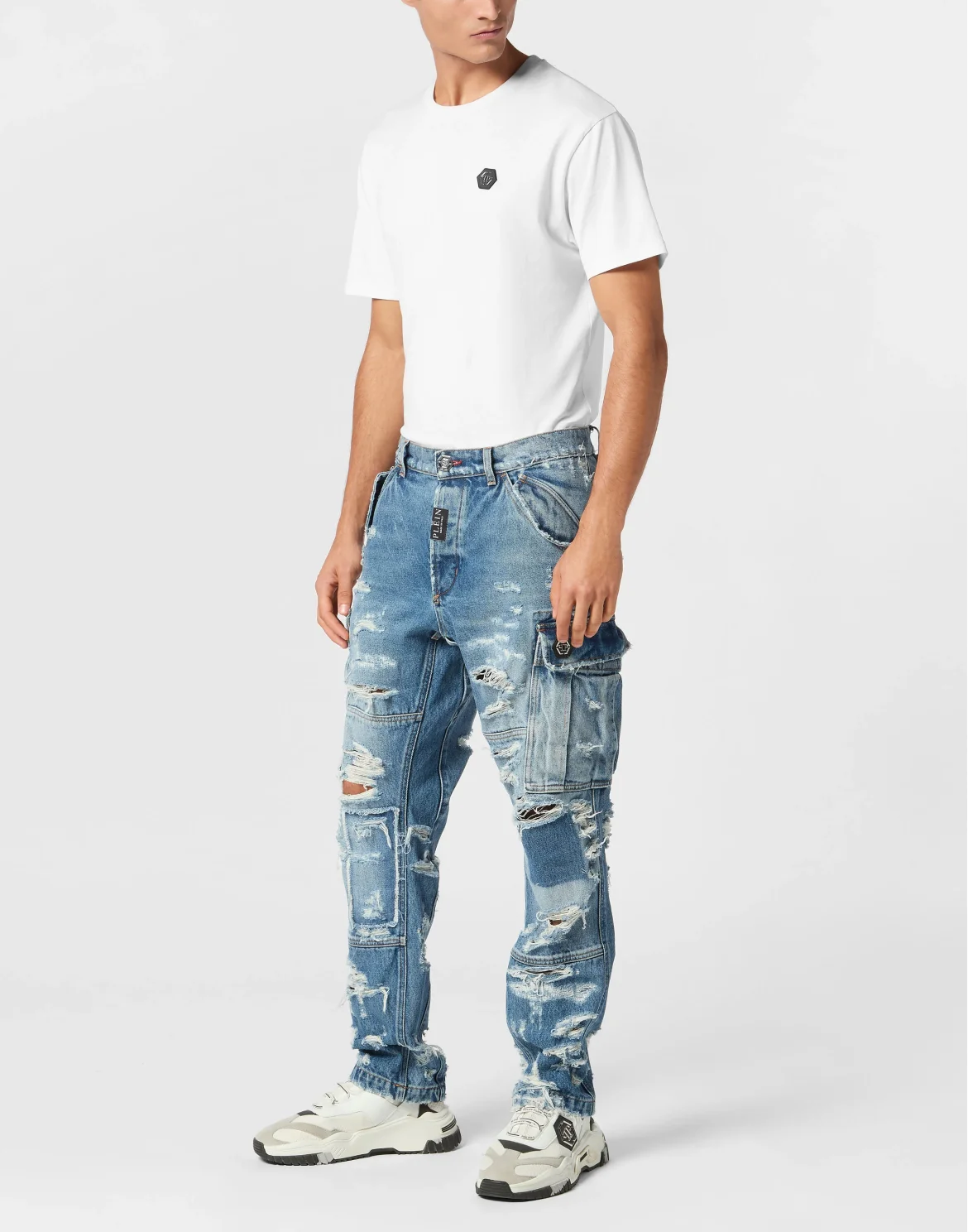 Denim Cargo Trousers, цвет: Синий