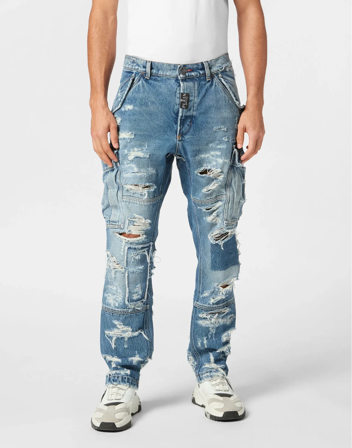 Denim Cargo Trousers, цвет: Синий