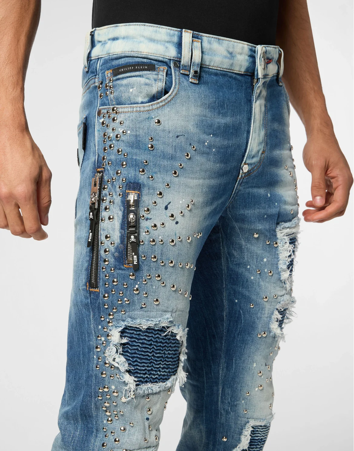 Denim Rock Star Fit Trousers Studs, цвет: Голубой