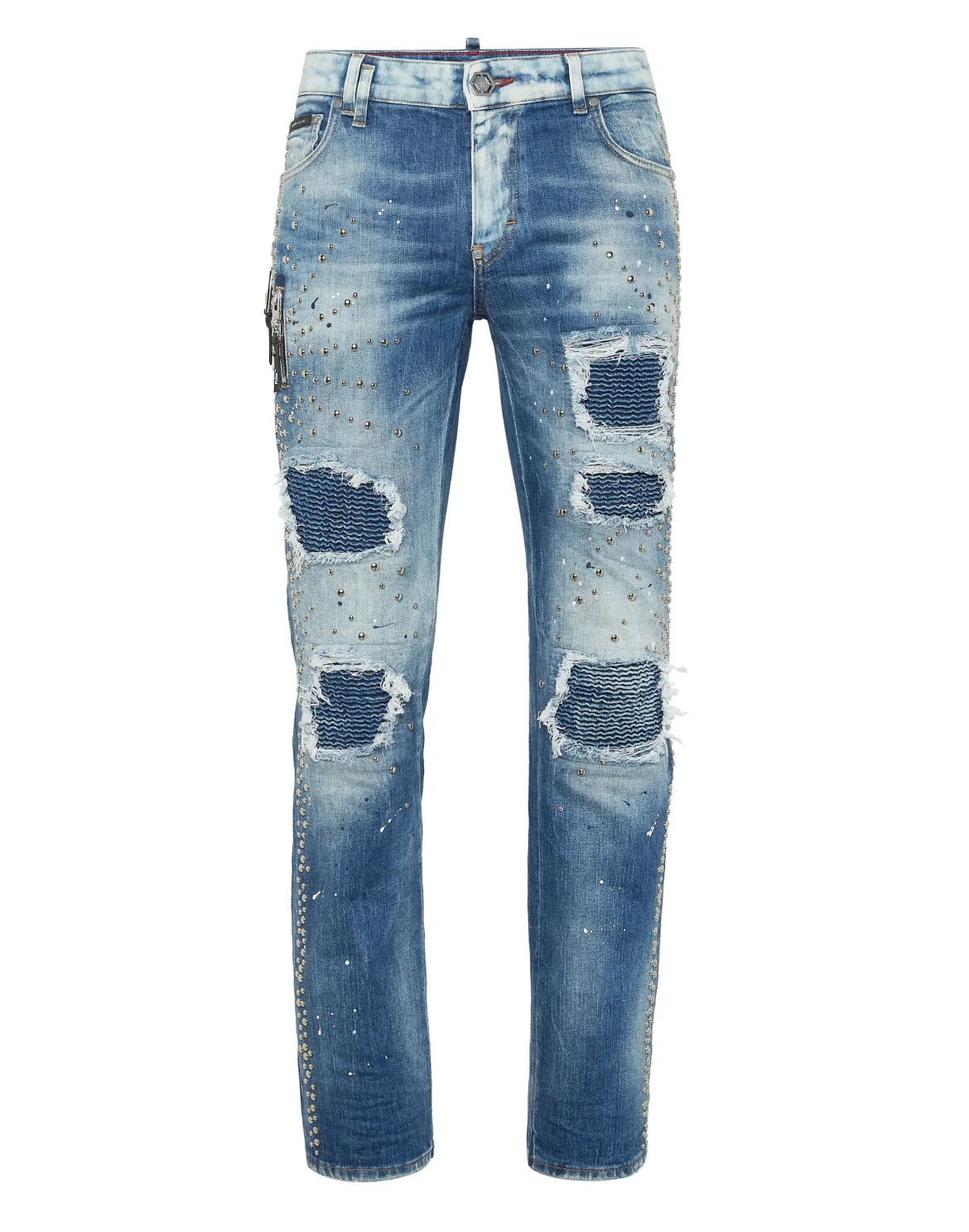 Denim Rock Star Fit Trousers Studs, цвет: Голубой