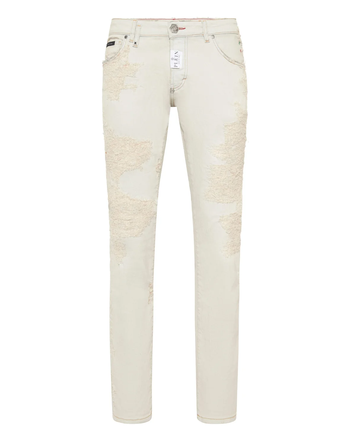 Denim Super Straight Cut Trousers, цвет: Бежевый