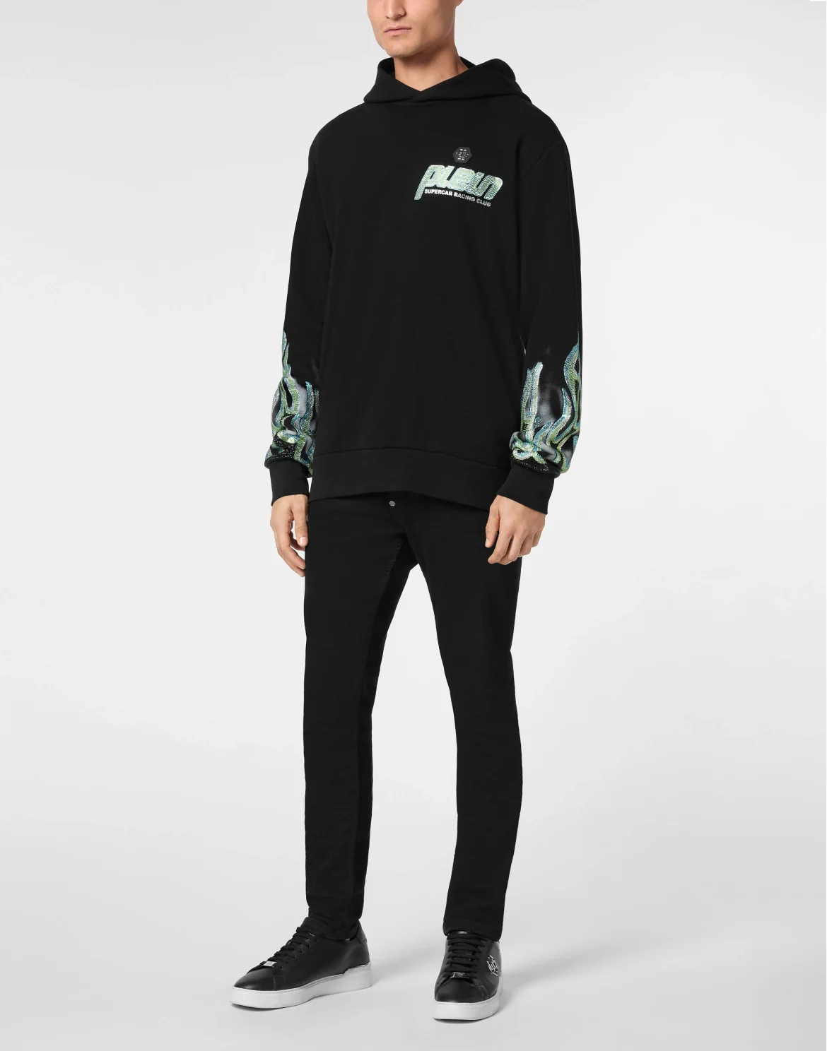 Hoodie Sweatshirt LS Flame Racing, цвет: Черный