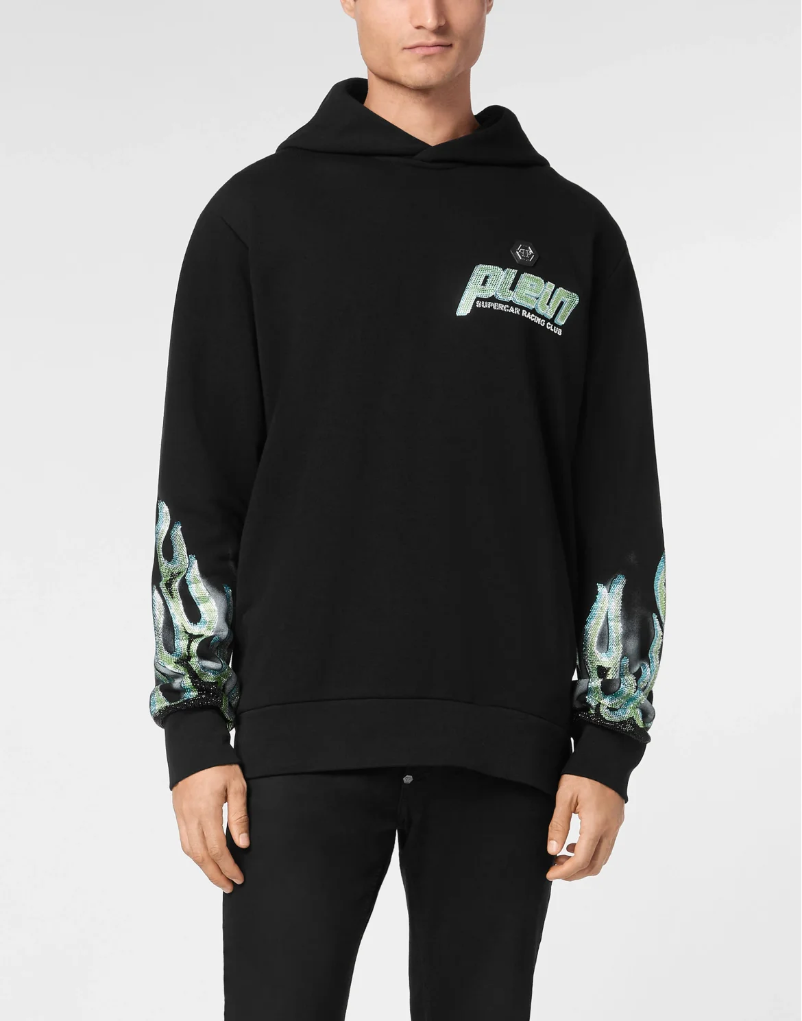 Hoodie Sweatshirt LS Flame Racing, цвет: Черный