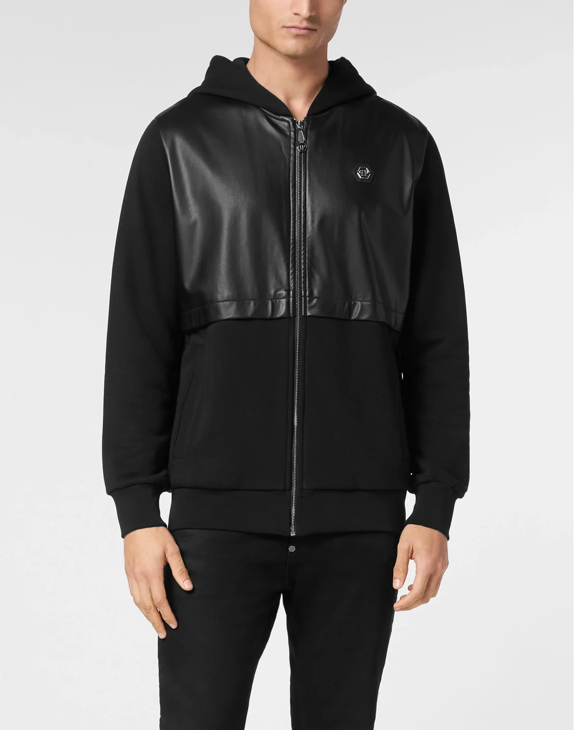 Eco Leather Jogging Jacket LS, цвет: Черный