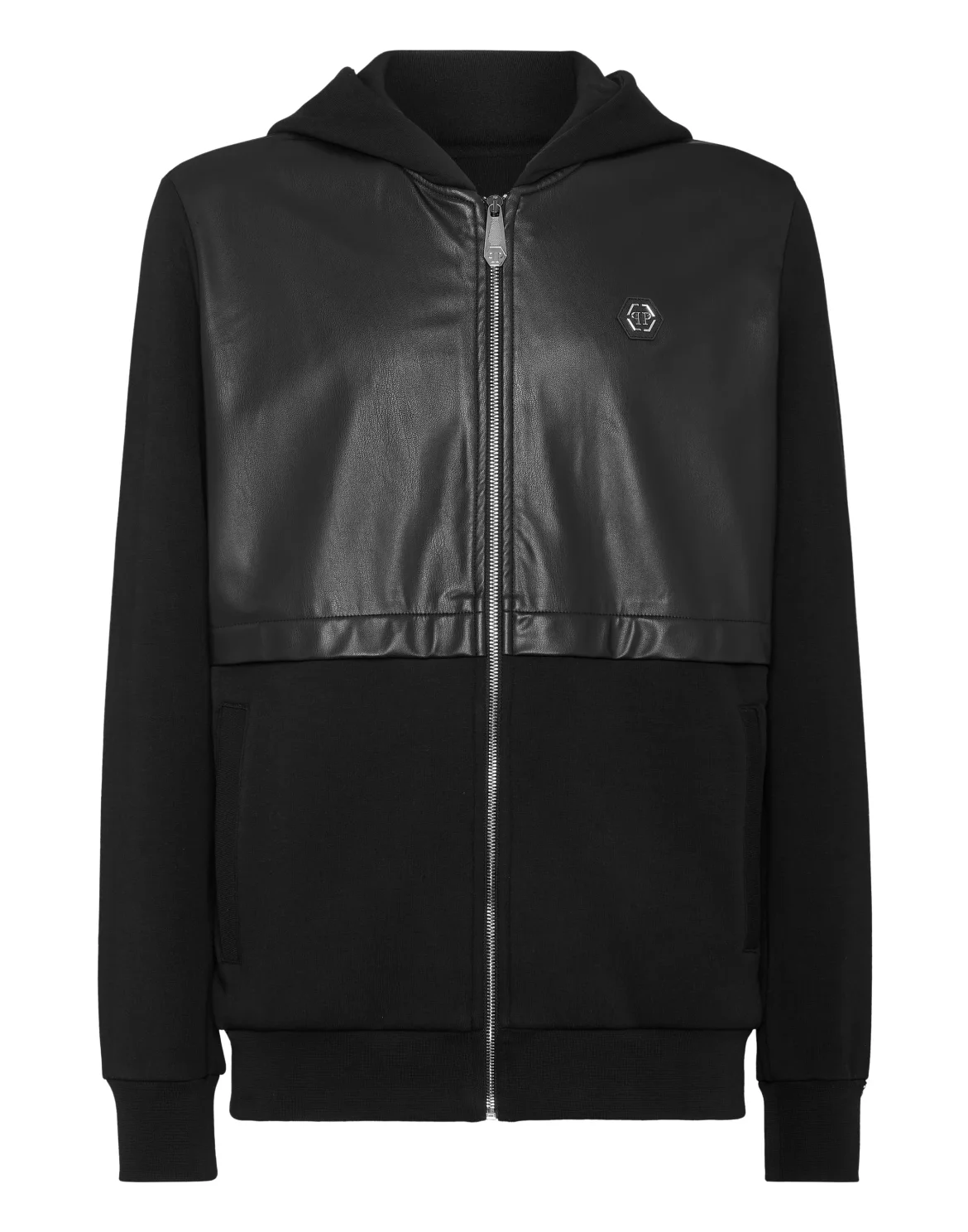 Eco Leather Jogging Jacket LS, цвет: Черный