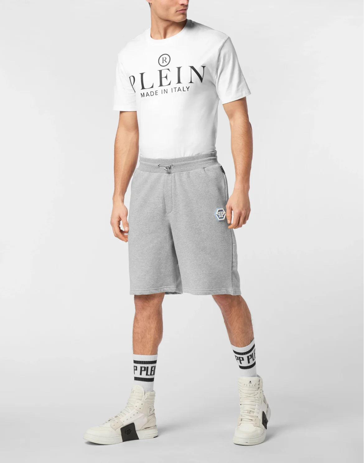 Baggy Fit Shorts Iconic Plein, цвет: Серый