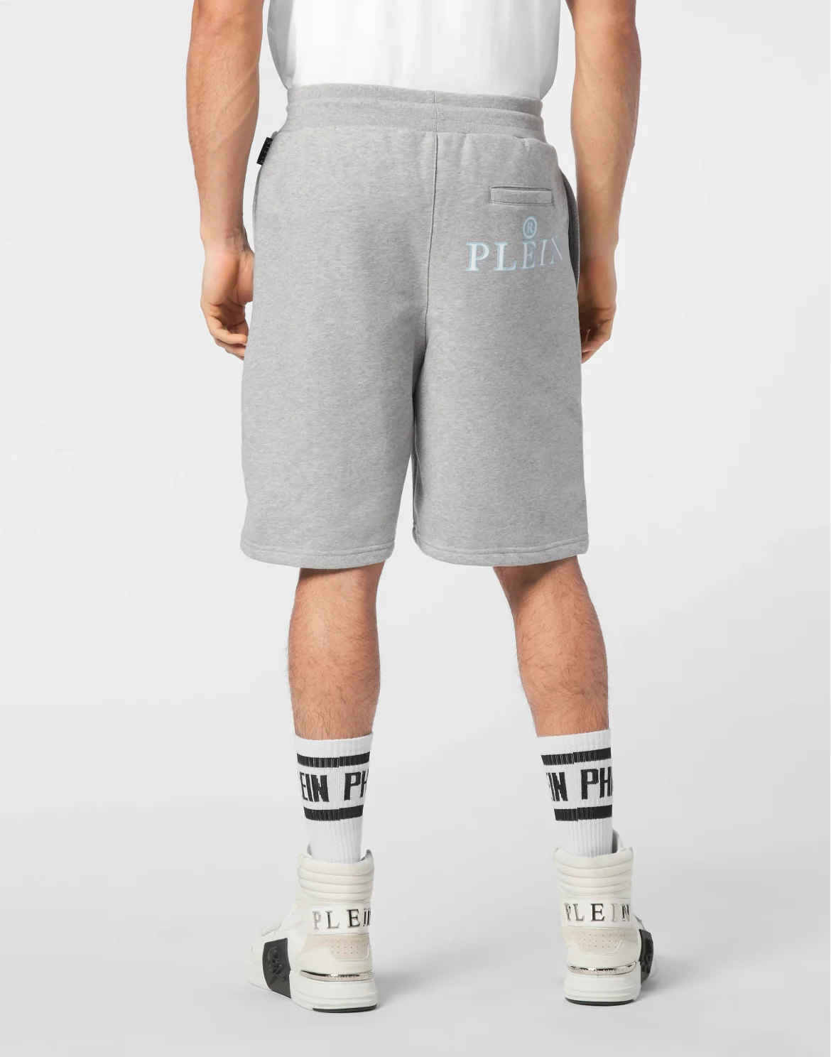 Baggy Fit Shorts Iconic Plein, цвет: Серый