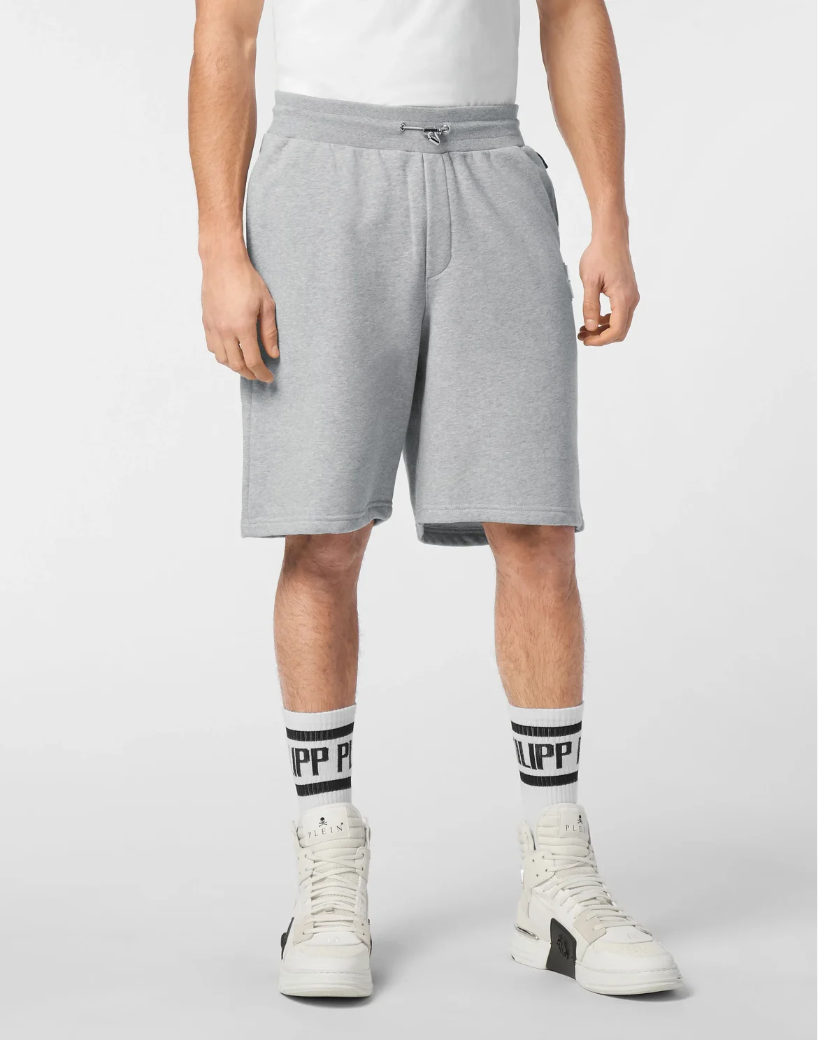 Baggy Fit Shorts Iconic Plein, цвет: Серый