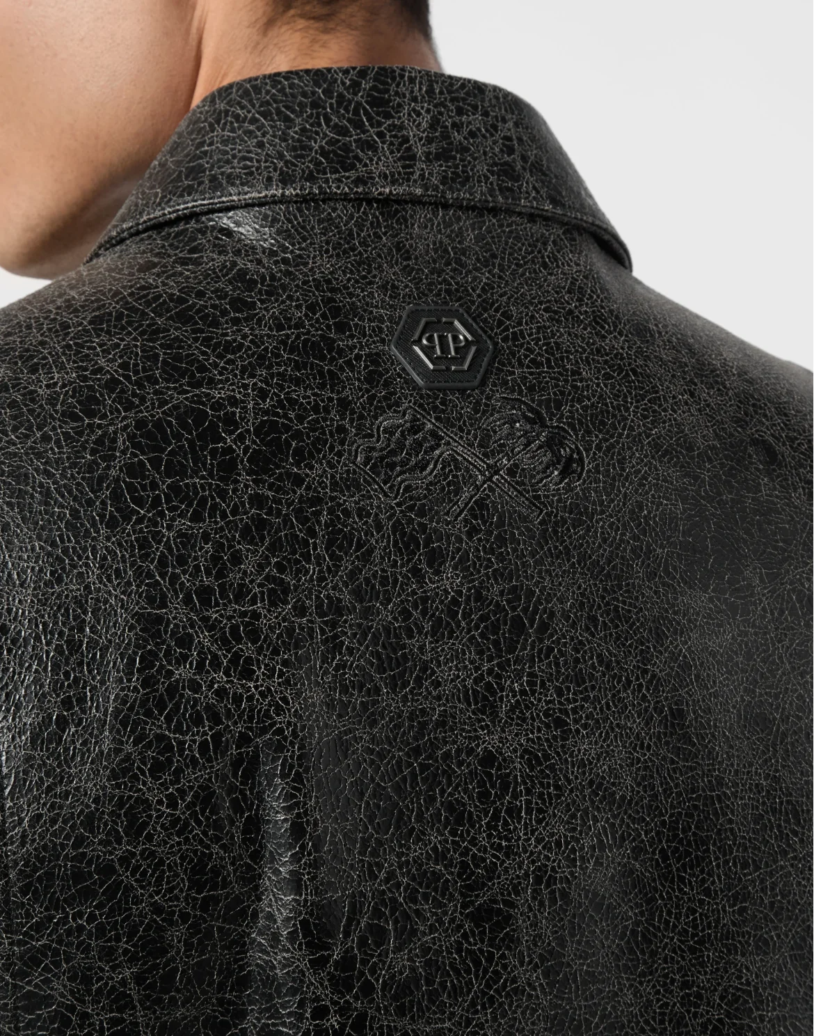 Leather Coster Bomber Jacket LS, цвет: Серый