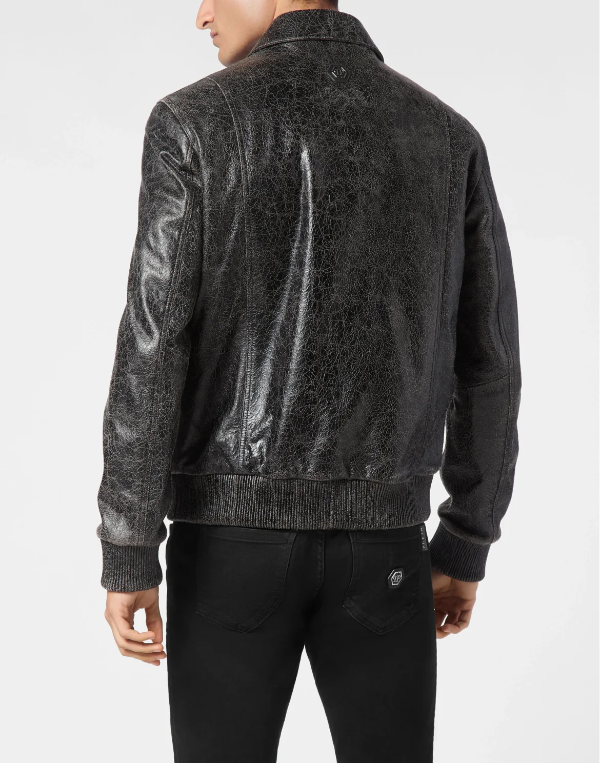 Leather Coster Bomber Jacket LS, цвет: Серый