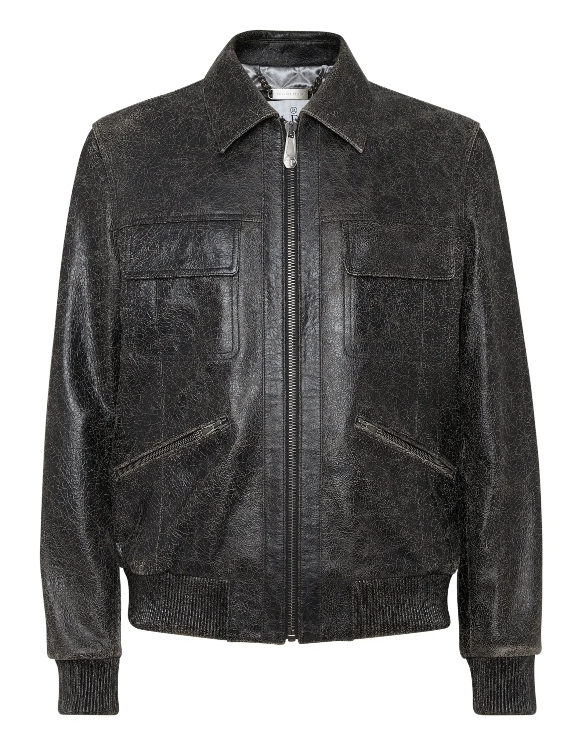 Leather Coster Bomber Jacket LS, цвет: Серый