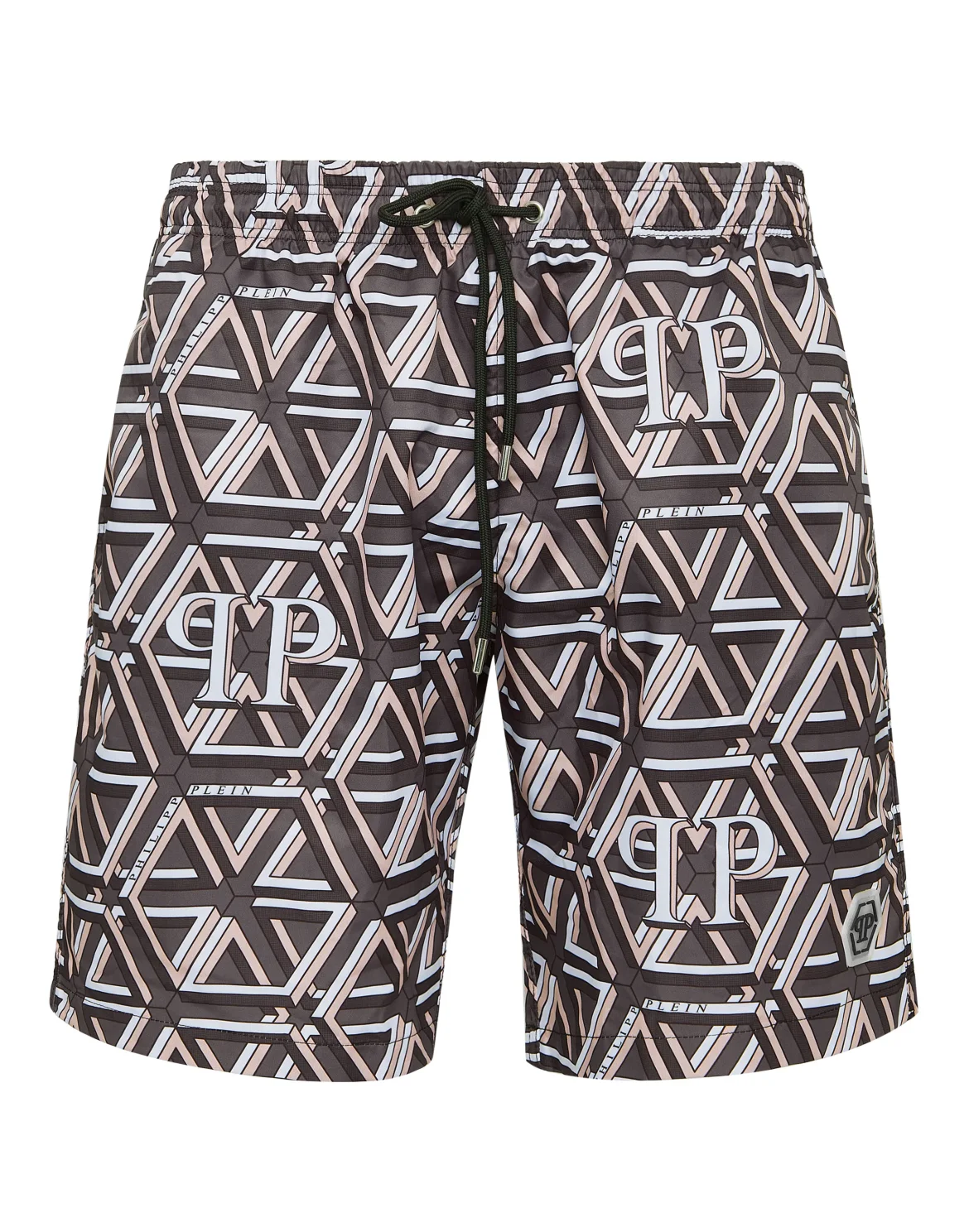 Jogging Printed Shorts with Hexagon Monogram, цвет: Черный