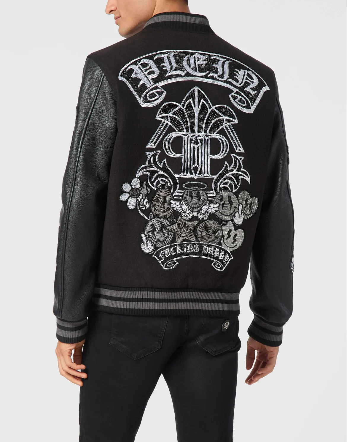 College Bomber LS Stones Gothic Plein, цвет: Черный