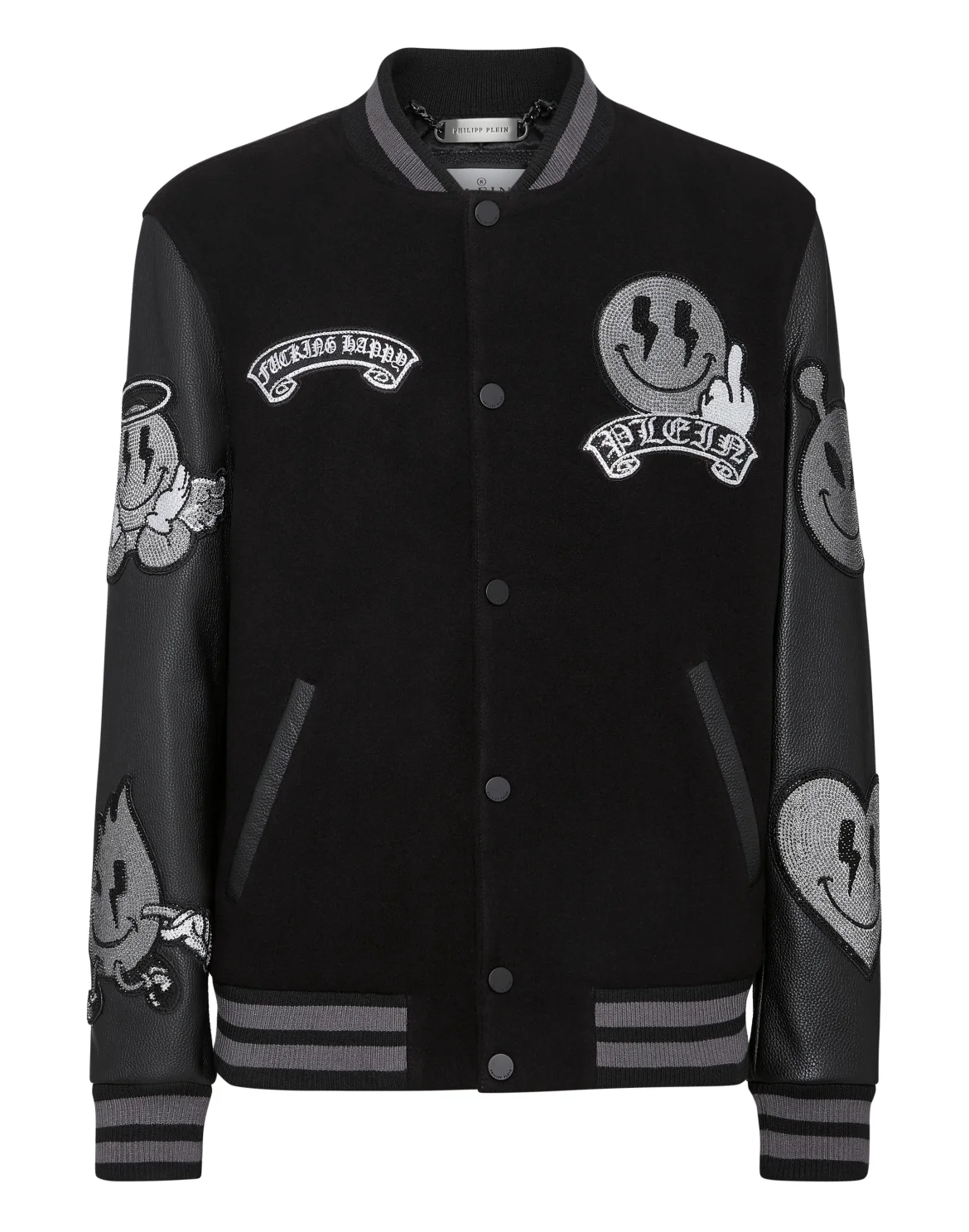 College Bomber LS Stones Gothic Plein, цвет: Черный