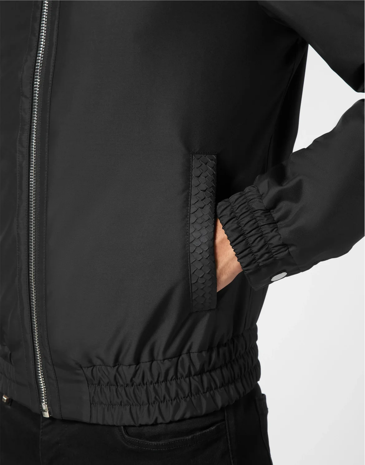 Nylon Jacket With Python Details, цвет: Черный