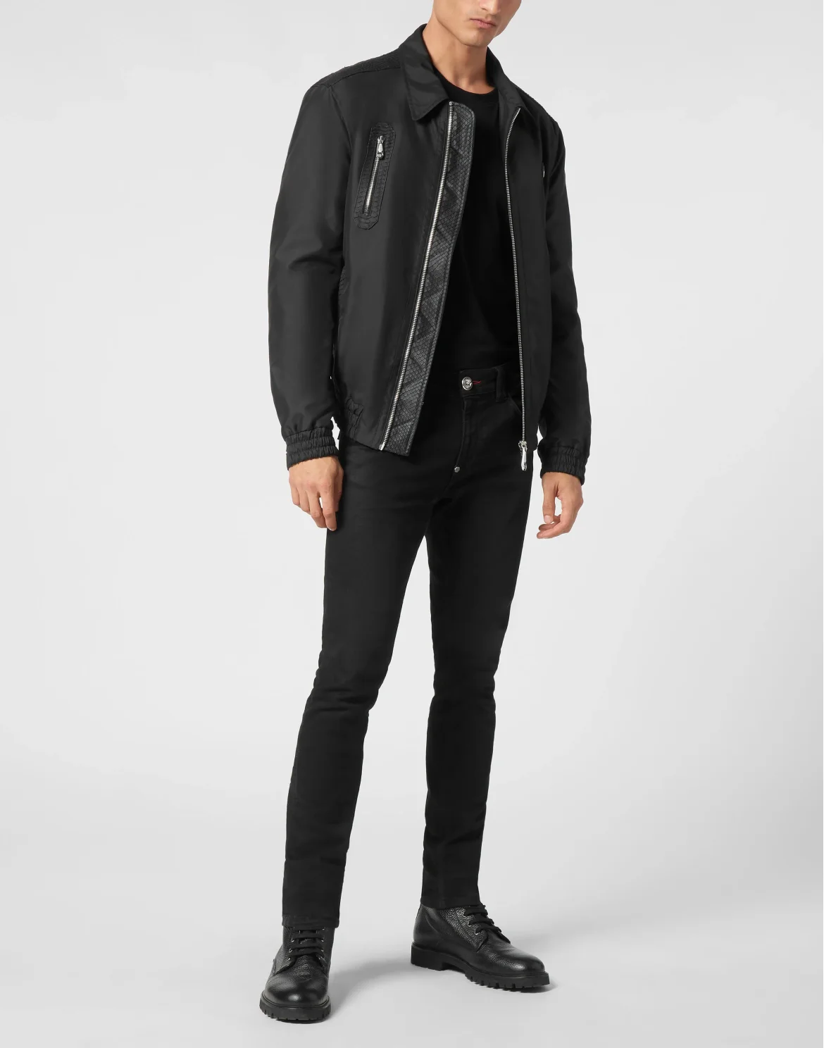 Nylon Jacket With Python Details, цвет: Черный