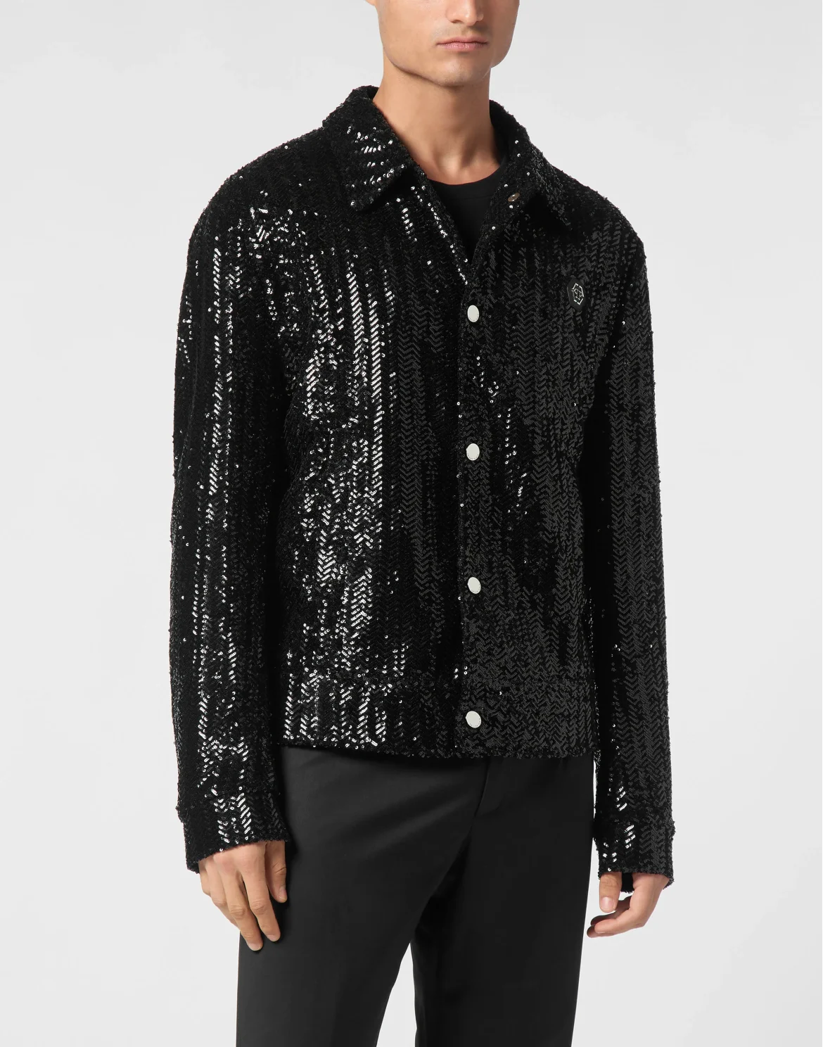 Lurex Tweed Jacket LS Gothic Plein, цвет: Черный