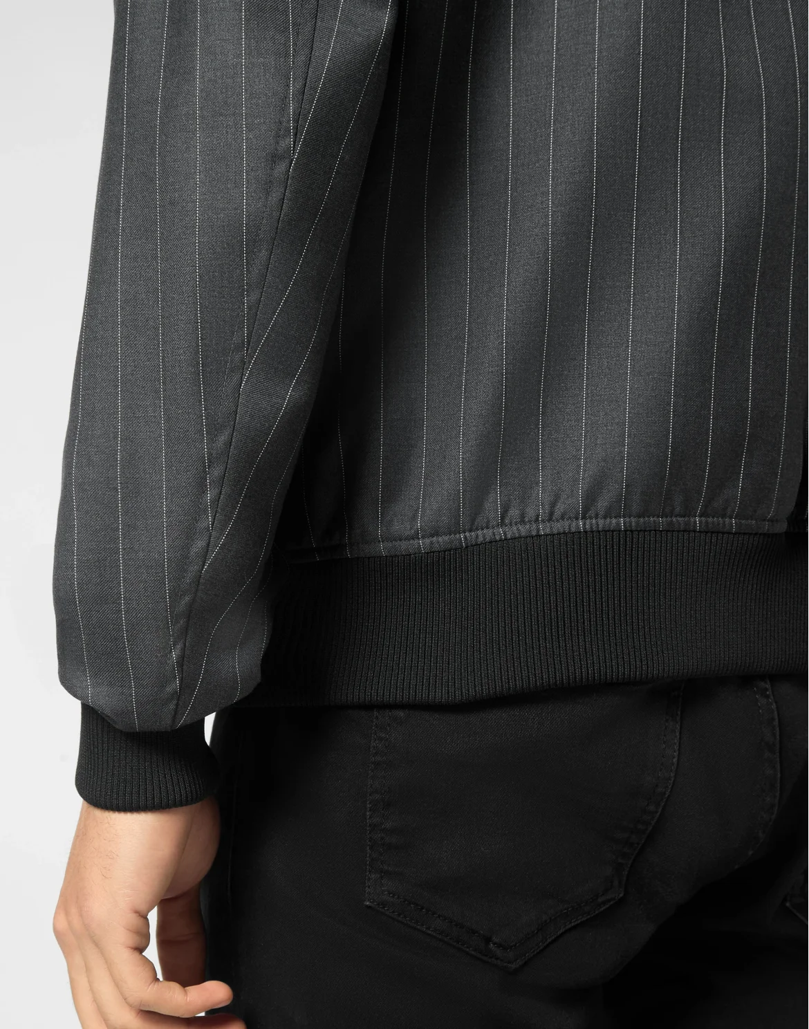Wool Pinstripe Bomber LS, цвет: Серый