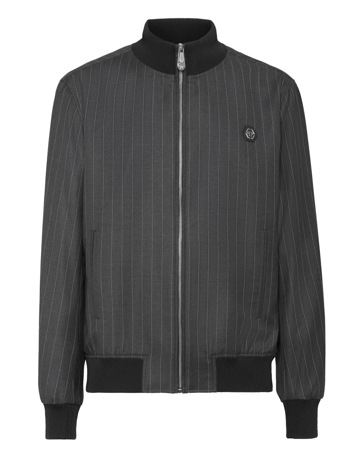 Wool Pinstripe Bomber LS, цвет: Серый
