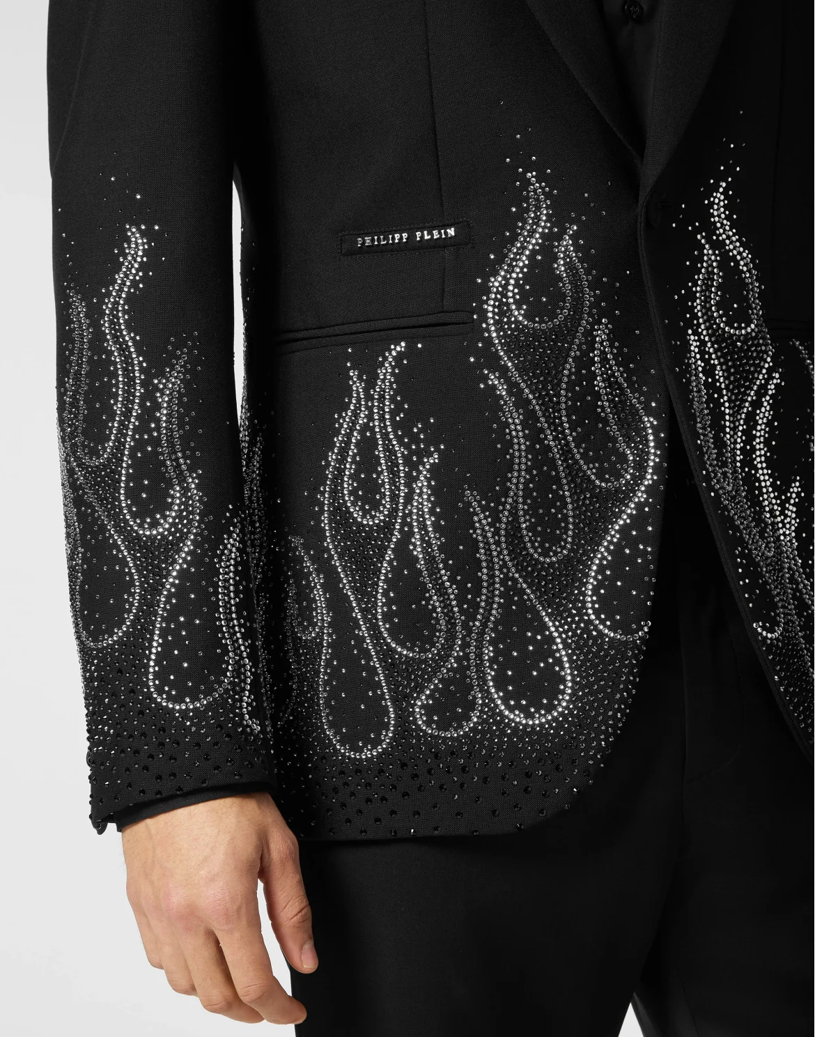 Gabardine Blazer LS Strass Flame, цвет: Черный